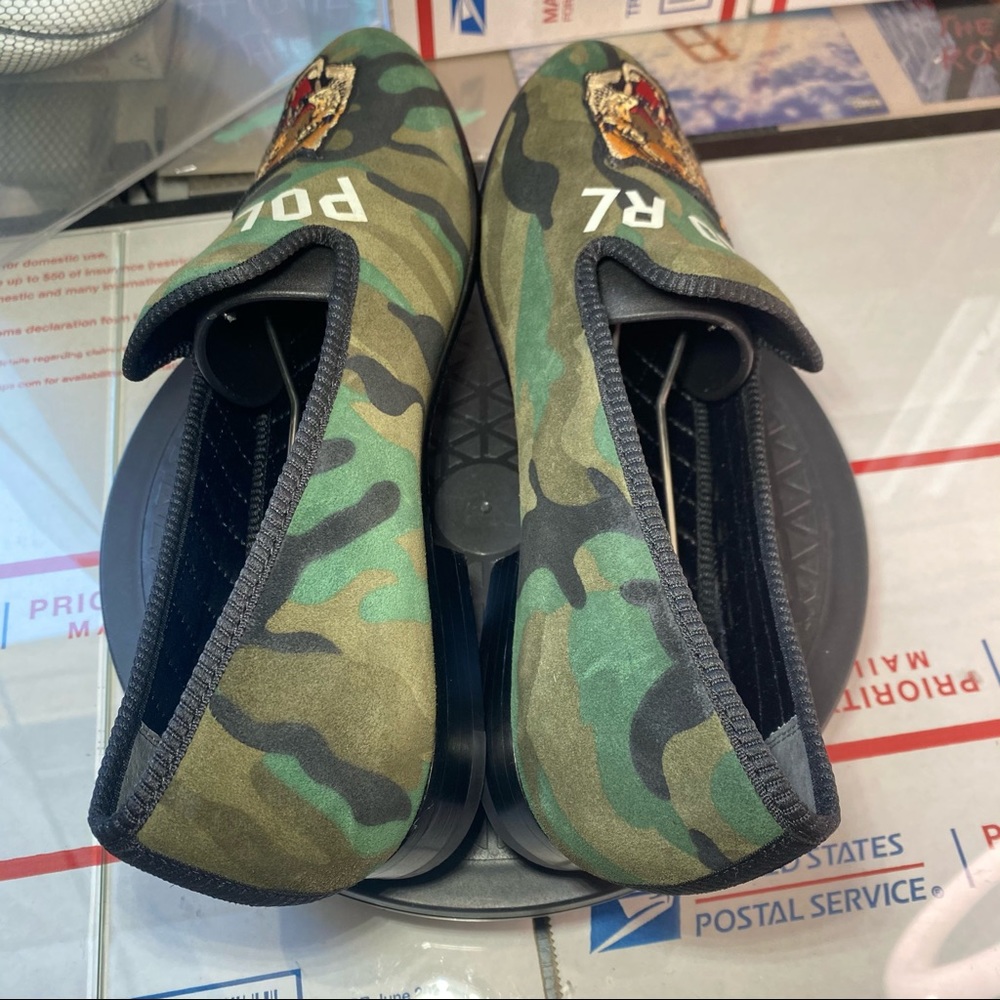 🆕 Polo Ralph Lauren Paxton Camo Suede Slipper - Picture 8 of 12